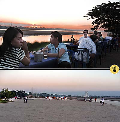 Booming Vientiane - The River Promenade changed over the last Years by Asienreisender